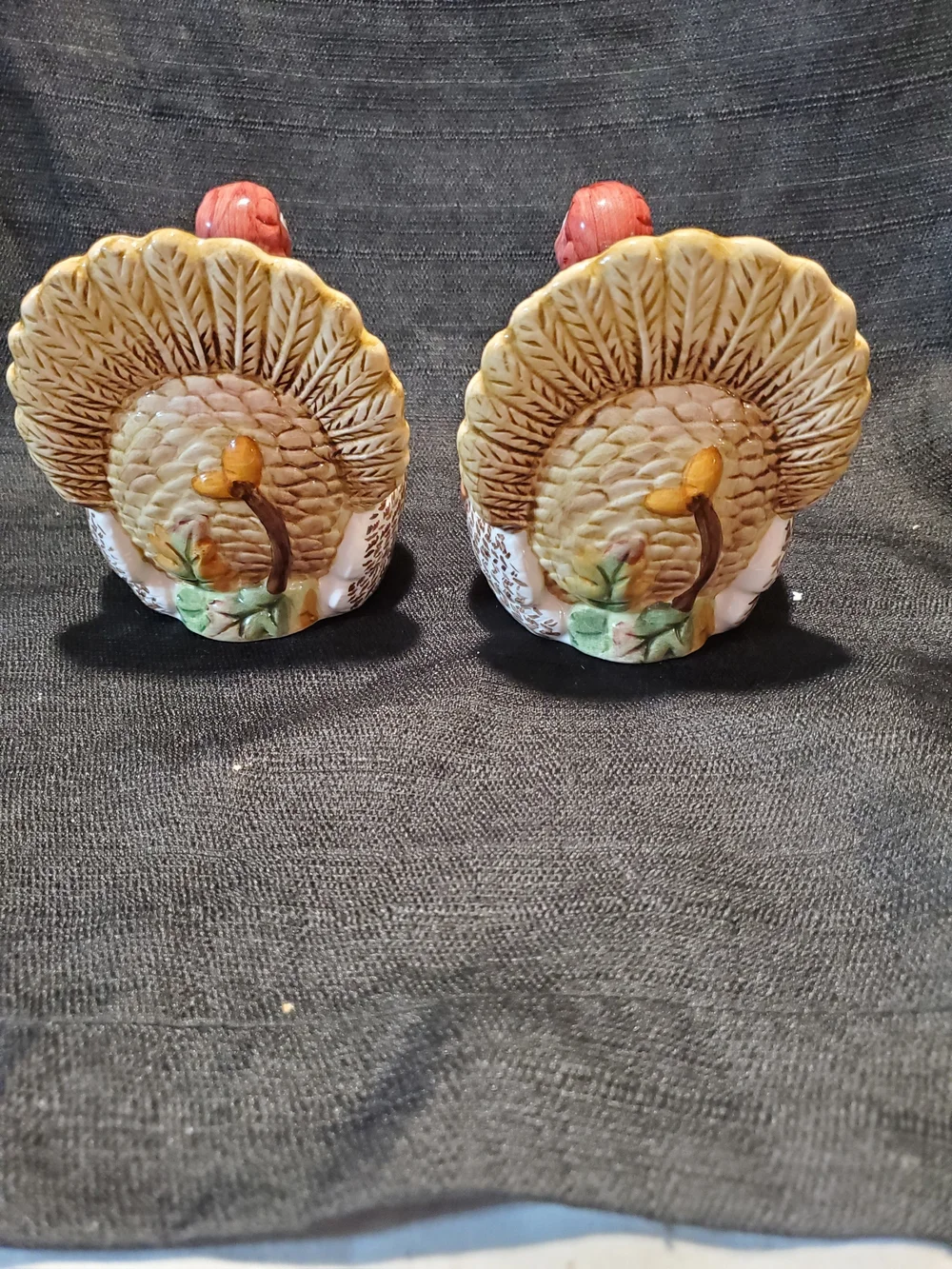 Vintage 1993 Omnibus Fitz and Floyd Turkey Candle Holders Pair Mint Condition